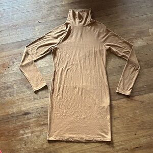 Forever 21 Tan Long Sleeve Bodycon Turtleneck Dress - L